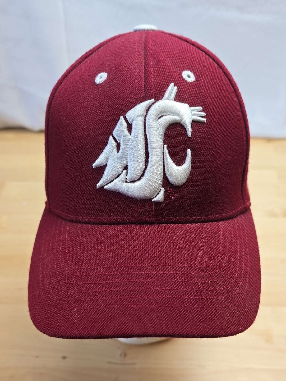 WSU Cougars PAC-12 Maroon Baseball Cap with White Embroidered Logo